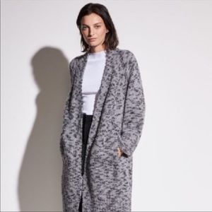 vince textured open cardigan